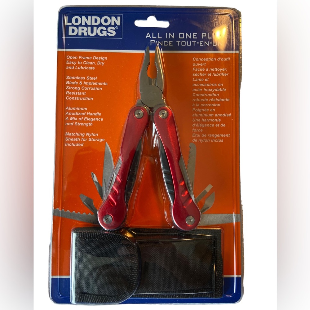 New in package. LD All in One Plier/ multi tool includes case.